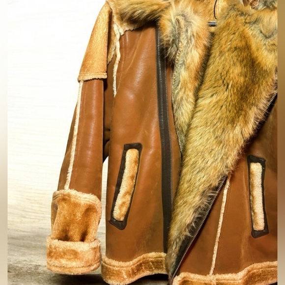 JORDAN CRAIG 91625 MEN'S EL JEFE SHEARLING MOTO JACKET, BLACK COFFEE SIZE L - Picture 7 of 13